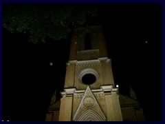 Our Lady of Lourdes Chapel at night.